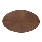Table de salle à manger ovale en noyer de style Mid-Century Modern de 71 pouces