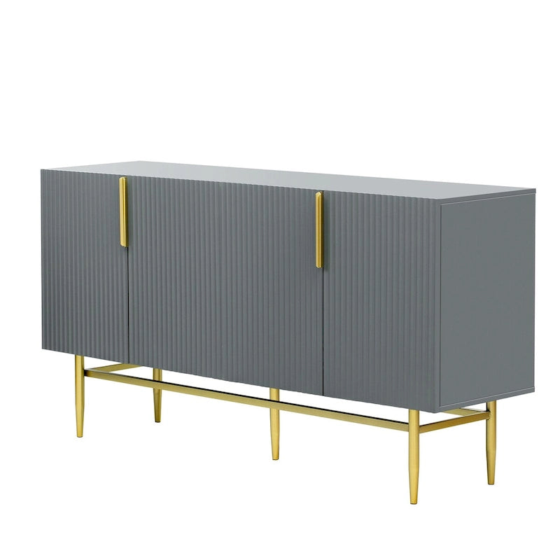 Buffet enfilade à 4 portes avec poignées métalliques - 152,4 L x 38,6 l x 78,5 H cm