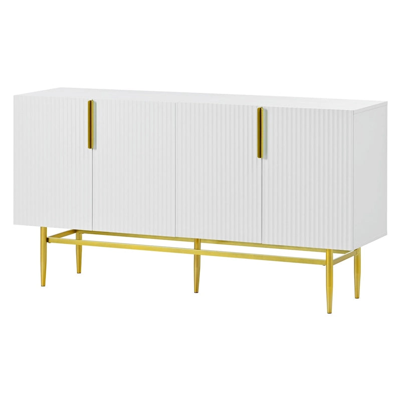 Buffet enfilade à 4 portes avec poignées métalliques - 152,4 L x 38,6 l x 78,5 H cm