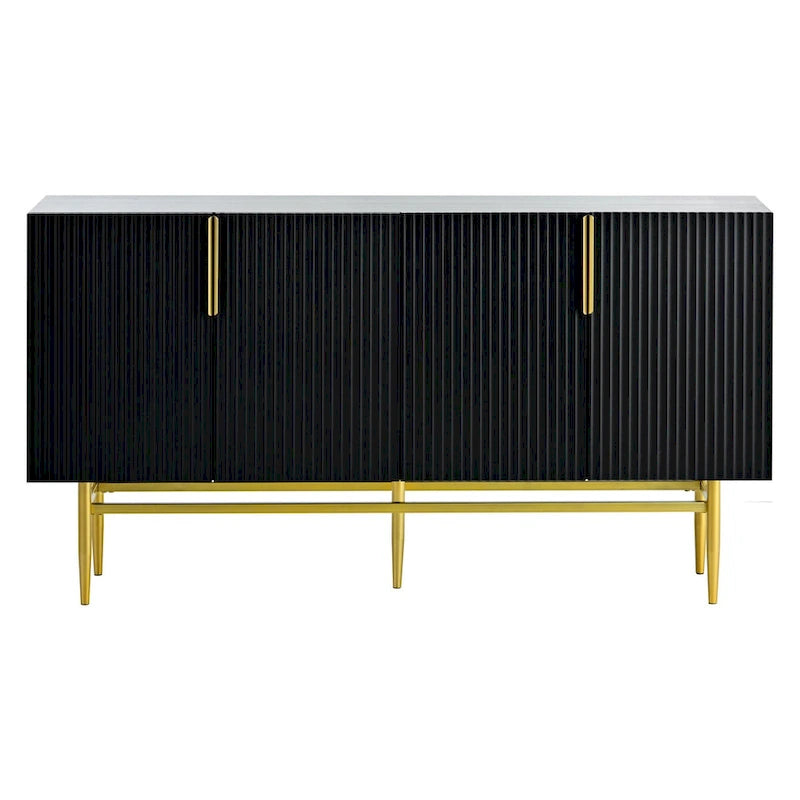 Buffet enfilade à 4 portes avec poignées métalliques - 152,4 L x 38,6 l x 78,5 H cm