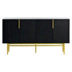 Buffet enfilade à 4 portes avec poignées métalliques - 152,4 L x 38,6 l x 78,5 H cm