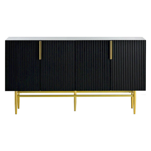 Buffet enfilade à 4 portes avec poignées métalliques - 152,4 L x 38,6 l x 78,5 H cm