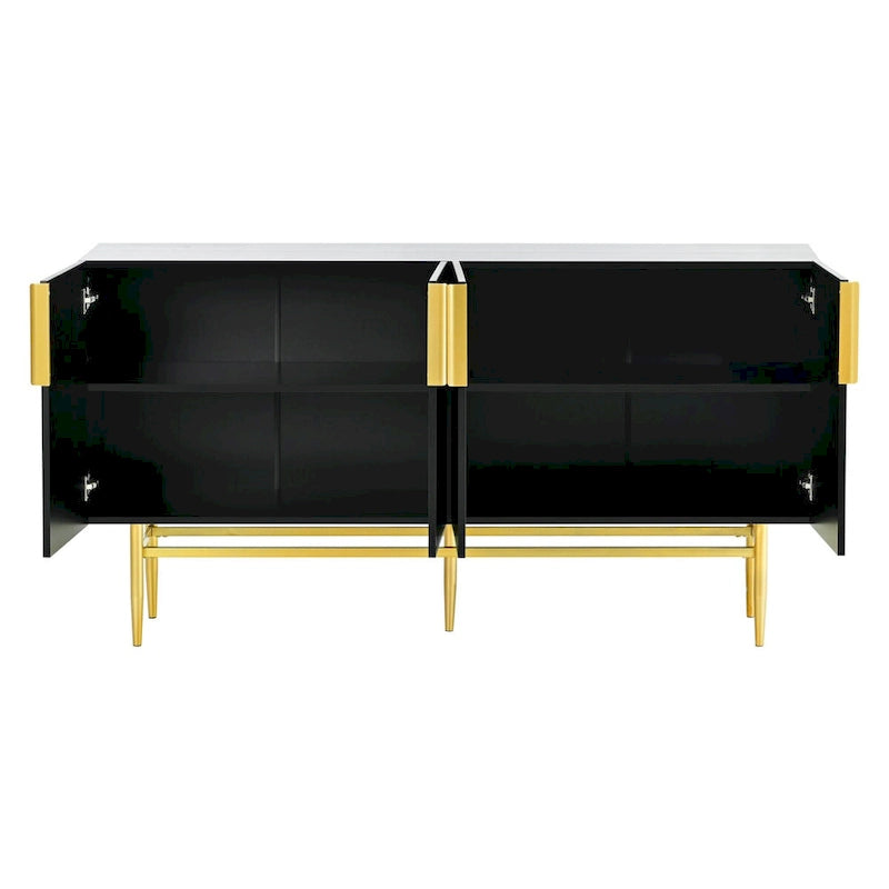 Buffet enfilade à 4 portes avec poignées métalliques - 152,4 L x 38,6 l x 78,5 H cm