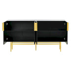Buffet enfilade à 4 portes avec poignées métalliques - 152,4 L x 38,6 l x 78,5 H cm