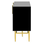 Buffet enfilade à 4 portes avec poignées métalliques - 152,4 L x 38,6 l x 78,5 H cm