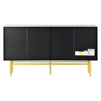 Buffet enfilade à 4 portes avec poignées métalliques - 152,4 L x 38,6 l x 78,5 H cm