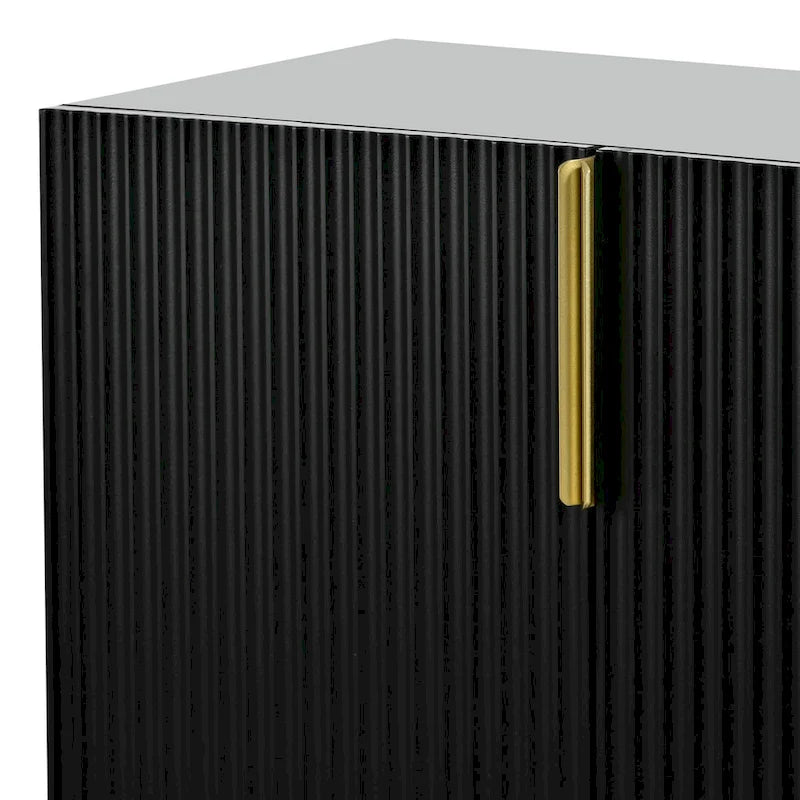 Buffet enfilade à 4 portes avec poignées métalliques - 152,4 L x 38,6 l x 78,5 H cm