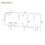 Buffet enfilade à 4 portes avec poignées métalliques - 152,4 L x 38,6 l x 78,5 H cm