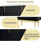 Buffet enfilade à 4 portes avec poignées métalliques - 152,4 L x 38,6 l x 78,5 H cm