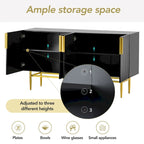 Buffet enfilade à 4 portes avec poignées métalliques - 152,4 L x 38,6 l x 78,5 H cm