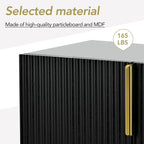 Buffet enfilade à 4 portes avec poignées métalliques - 152,4 L x 38,6 l x 78,5 H cm