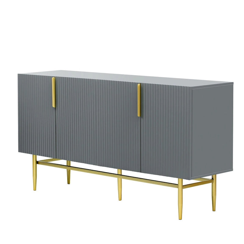 Buffet enfilade à 4 portes avec poignées métalliques - 152,4 L x 38,6 l x 78,5 H cm
