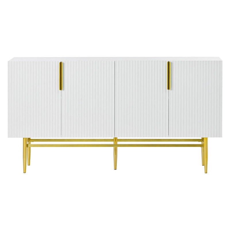 Buffet enfilade à 4 portes avec poignées métalliques - 152,4 L x 38,6 l x 78,5 H cm