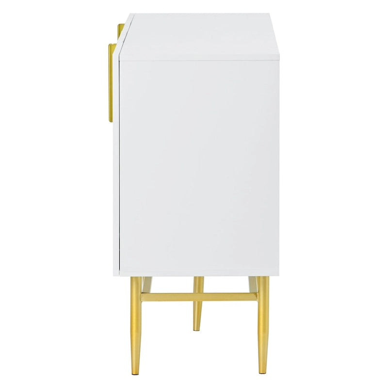 Buffet enfilade à 4 portes avec poignées métalliques - 152,4 L x 38,6 l x 78,5 H cm