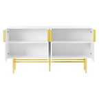 Buffet enfilade à 4 portes avec poignées métalliques - 152,4 L x 38,6 l x 78,5 H cm