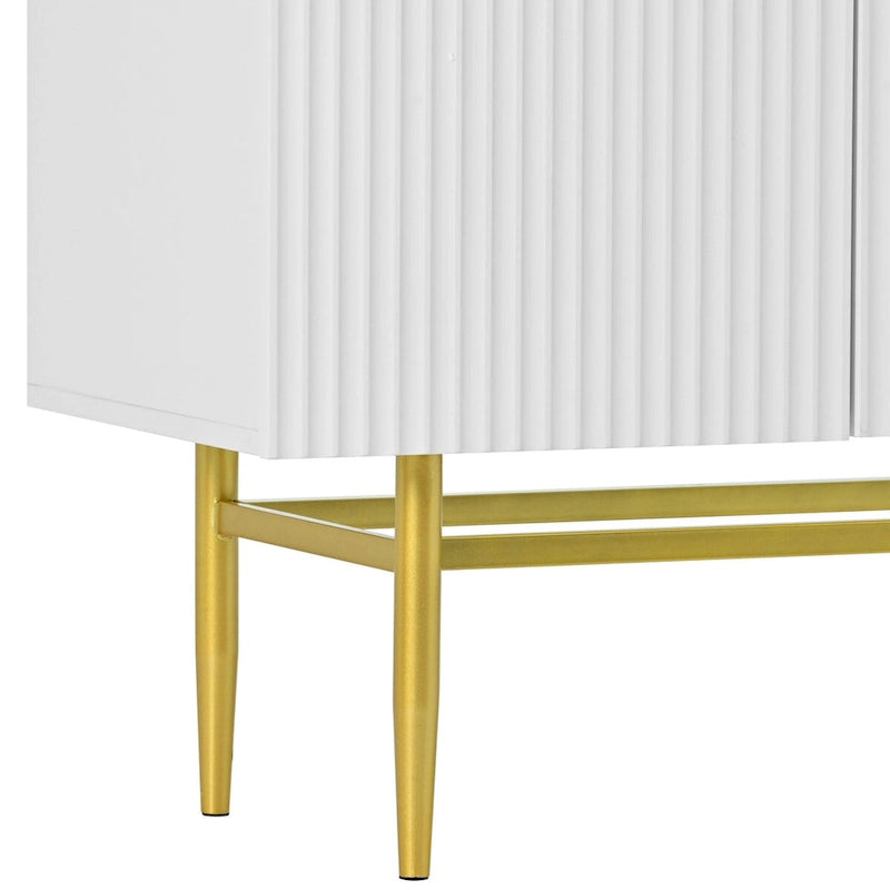 Buffet enfilade à 4 portes avec poignées métalliques - 152,4 L x 38,6 l x 78,5 H cm