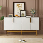 Buffet enfilade à 4 portes avec poignées métalliques - 152,4 L x 38,6 l x 78,5 H cm