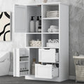 Meuble de rangement de salle de bain autoportant avec portes et tiroirs