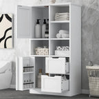 Meuble de rangement de salle de bain autoportant avec portes et tiroirs