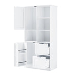 Meuble de rangement de salle de bain autoportant avec portes et tiroirs