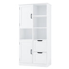 Meuble de rangement de salle de bain autoportant avec portes et tiroirs
