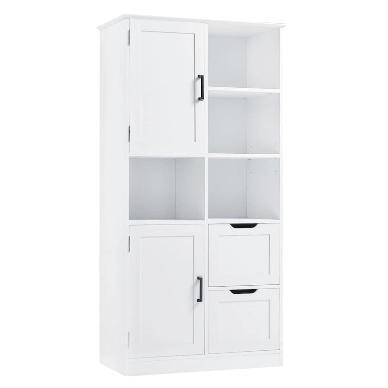 Meuble de rangement de salle de bain autoportant avec portes et tiroirs