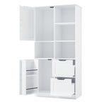 Meuble de rangement de salle de bain autoportant avec portes et tiroirs