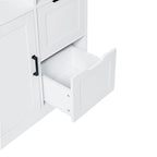 Meuble de rangement de salle de bain autoportant avec portes et tiroirs